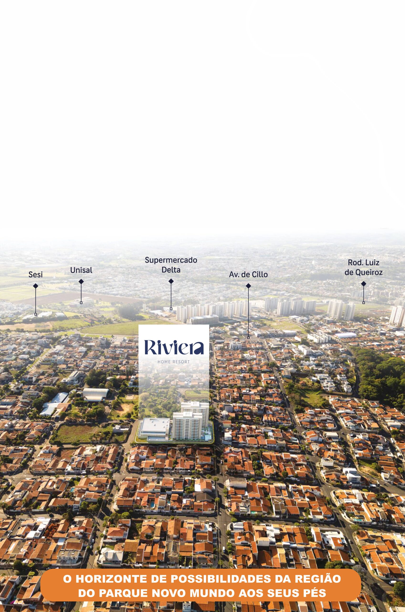 Localização do Riviera Home Resort no Parque Novo Mundo em Americana