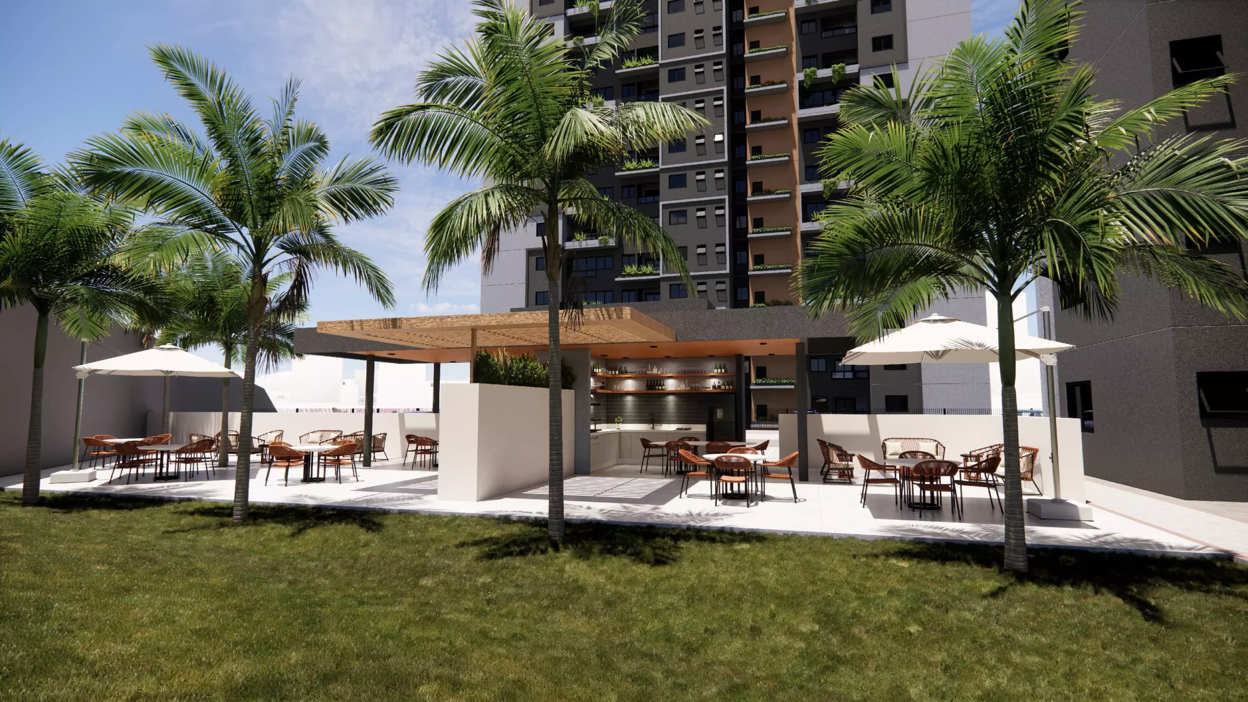 Arquitetura e paisagismo do Allegro Residencial
