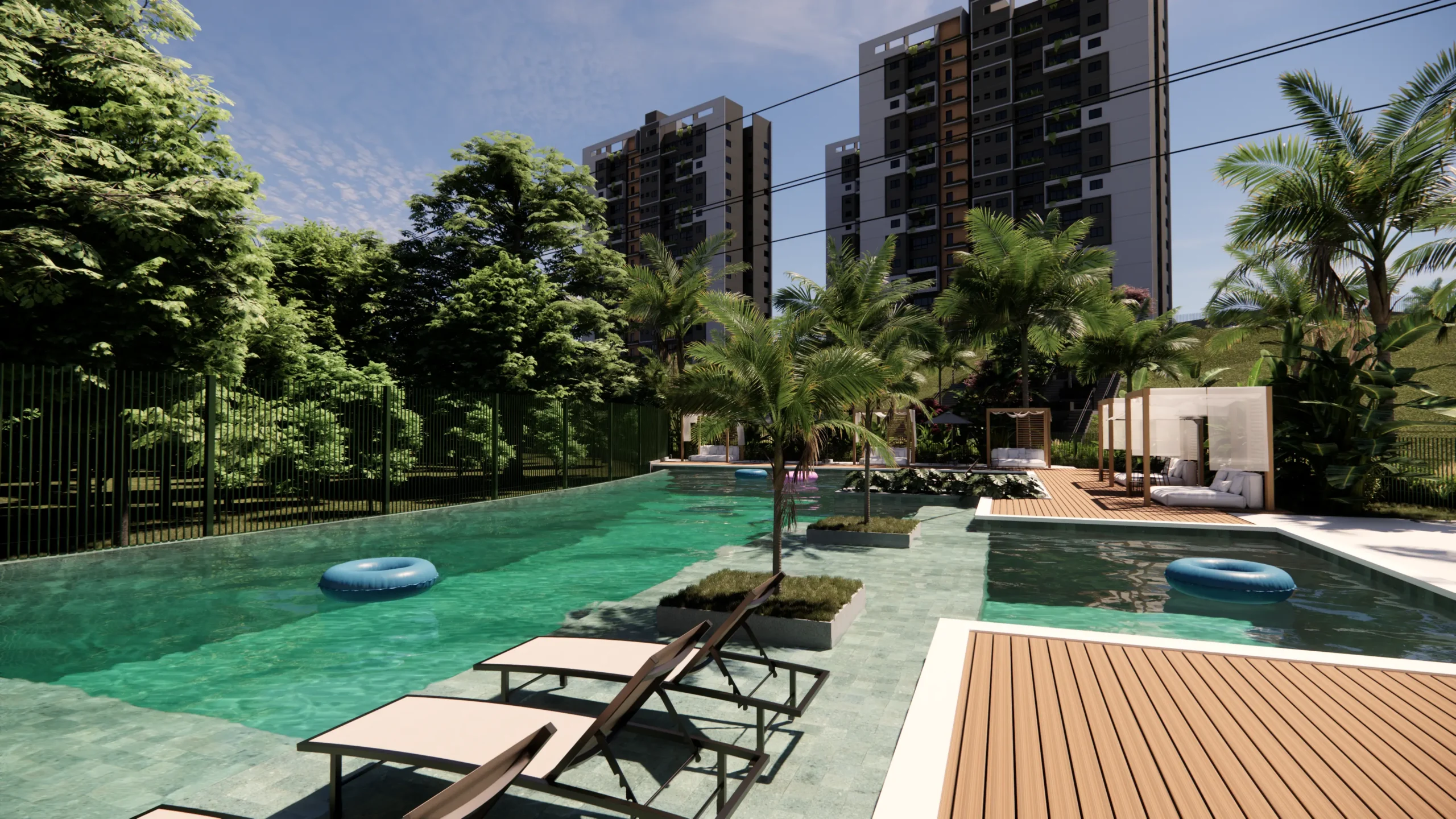Área das piscinas